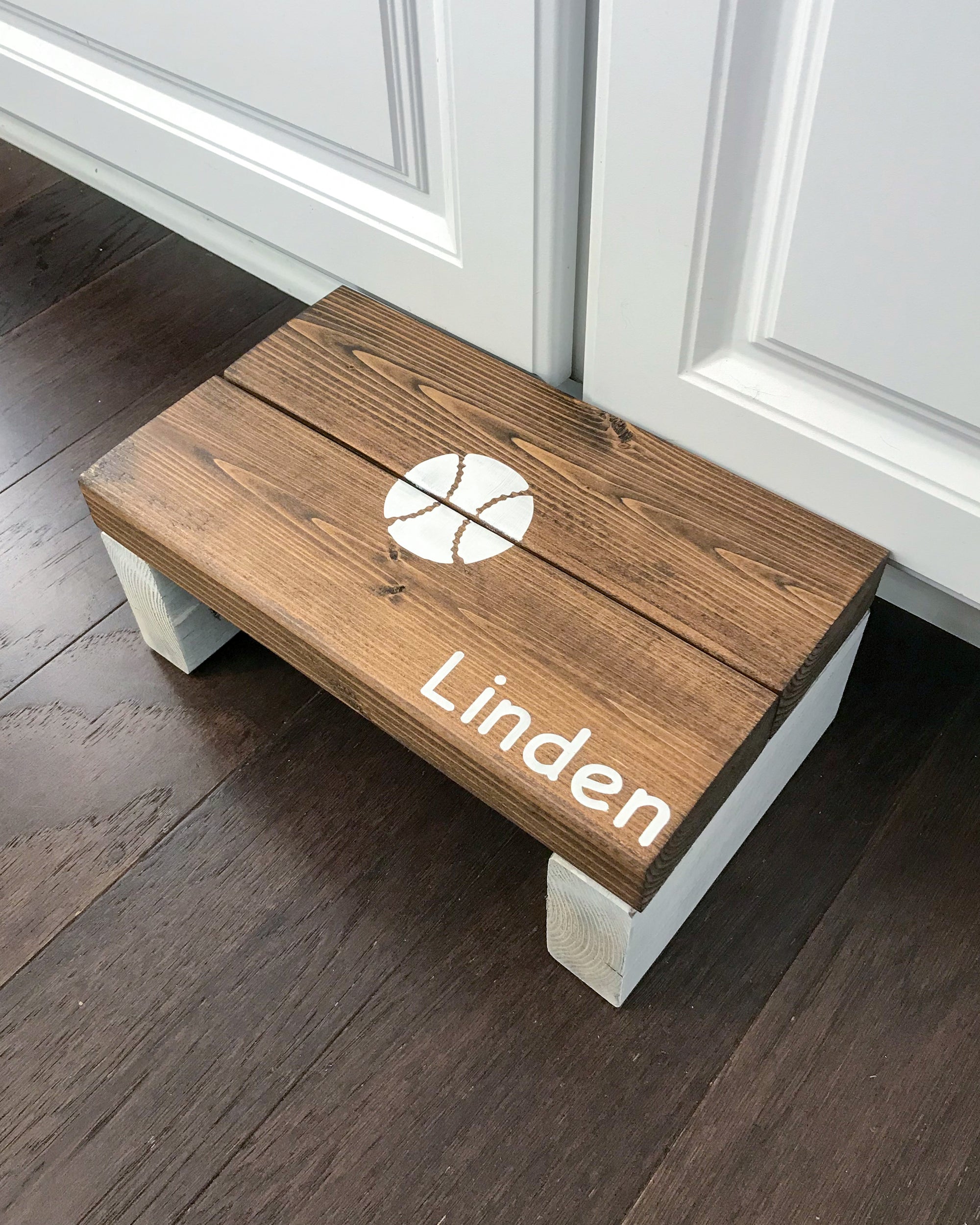 Little Boost in Lion White Paint and Dark Walnut Stain