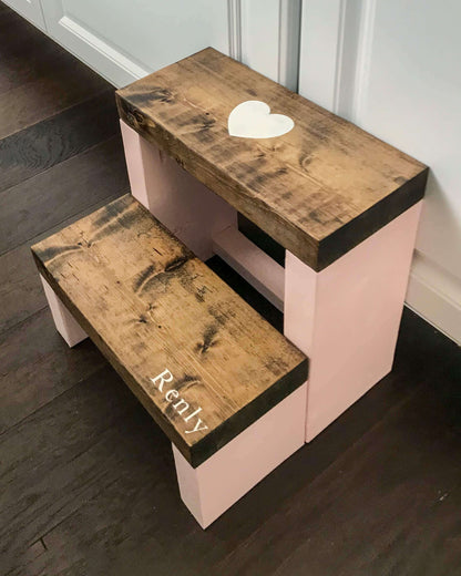 Customized Large Two Step in Sweetheart Paint and Dark Walnut
