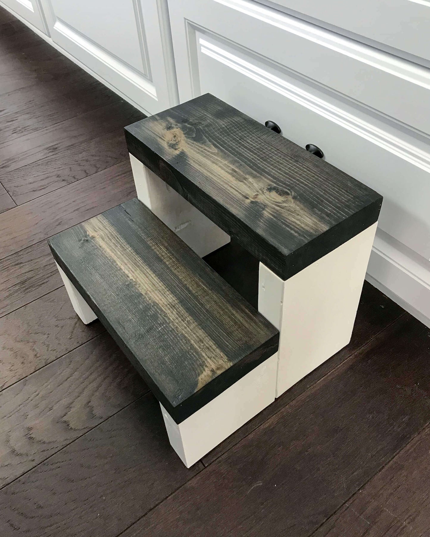 Standard Two Step in Lion White Paint and Ebony Stain